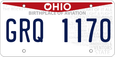 OH license plate GRQ1170