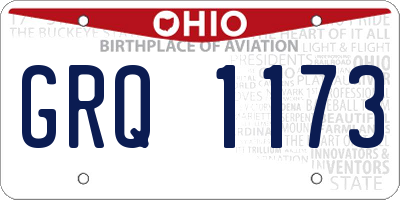 OH license plate GRQ1173