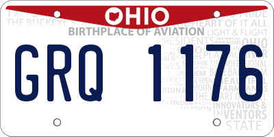 OH license plate GRQ1176