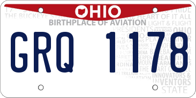 OH license plate GRQ1178