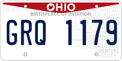 OH license plate GRQ1179