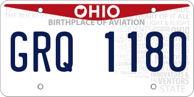 OH license plate GRQ1180