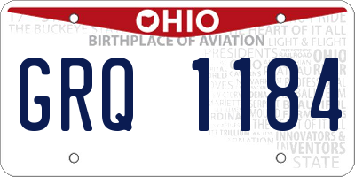 OH license plate GRQ1184