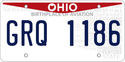 OH license plate GRQ1186