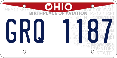 OH license plate GRQ1187