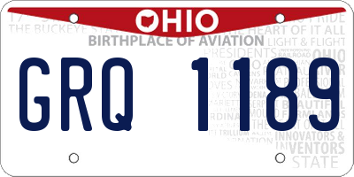 OH license plate GRQ1189