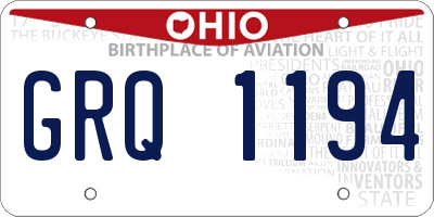 OH license plate GRQ1194