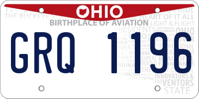 OH license plate GRQ1196