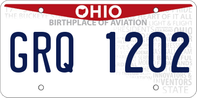 OH license plate GRQ1202