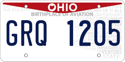 OH license plate GRQ1205
