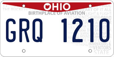 OH license plate GRQ1210