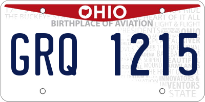OH license plate GRQ1215