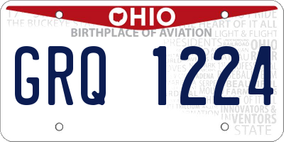OH license plate GRQ1224