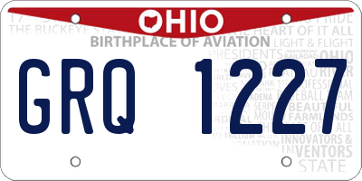 OH license plate GRQ1227