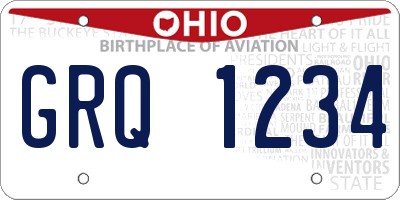 OH license plate GRQ1234