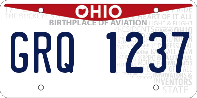 OH license plate GRQ1237
