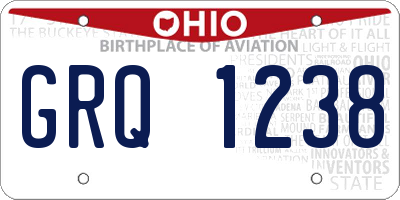 OH license plate GRQ1238