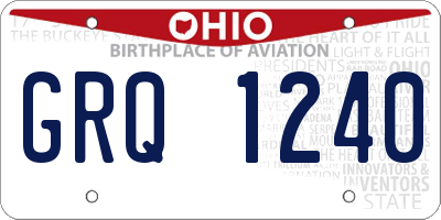 OH license plate GRQ1240