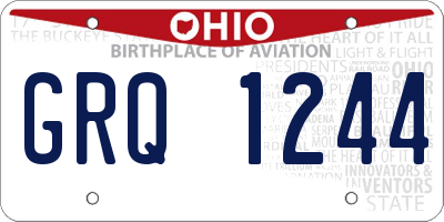 OH license plate GRQ1244