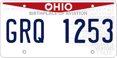 OH license plate GRQ1253
