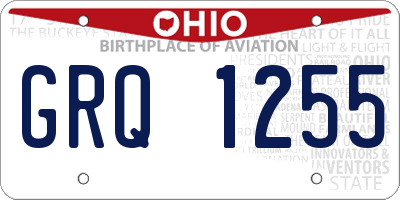 OH license plate GRQ1255