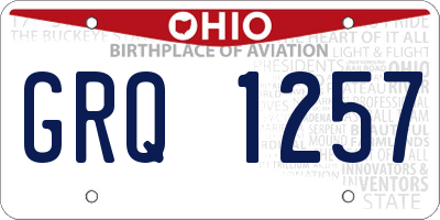 OH license plate GRQ1257