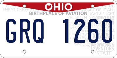 OH license plate GRQ1260