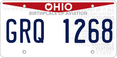 OH license plate GRQ1268
