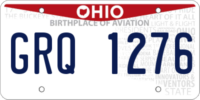 OH license plate GRQ1276