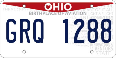 OH license plate GRQ1288