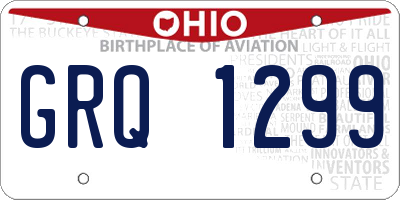 OH license plate GRQ1299