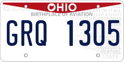 OH license plate GRQ1305