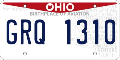 OH license plate GRQ1310