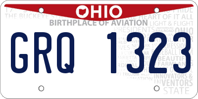 OH license plate GRQ1323