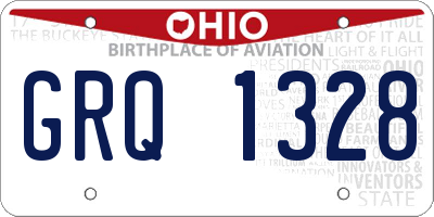 OH license plate GRQ1328