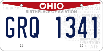 OH license plate GRQ1341