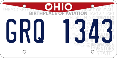 OH license plate GRQ1343