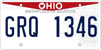 OH license plate GRQ1346