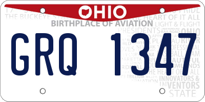 OH license plate GRQ1347