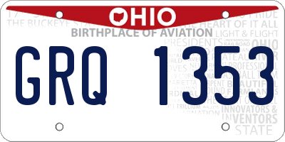 OH license plate GRQ1353