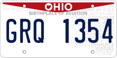 OH license plate GRQ1354