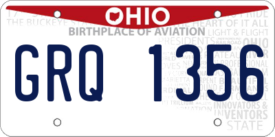 OH license plate GRQ1356