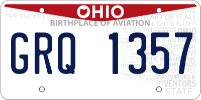 OH license plate GRQ1357