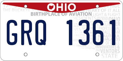 OH license plate GRQ1361