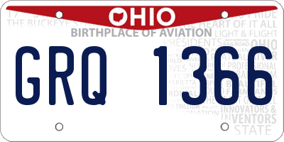 OH license plate GRQ1366