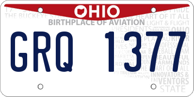 OH license plate GRQ1377