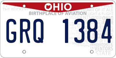 OH license plate GRQ1384