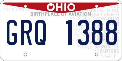 OH license plate GRQ1388