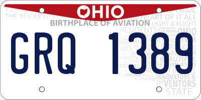 OH license plate GRQ1389