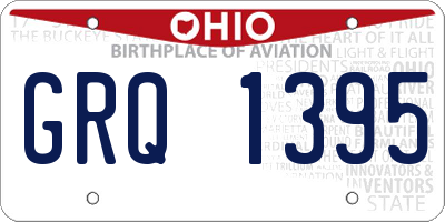 OH license plate GRQ1395